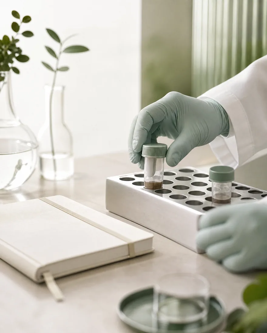 Muestra preparada en un laboratorio clínico