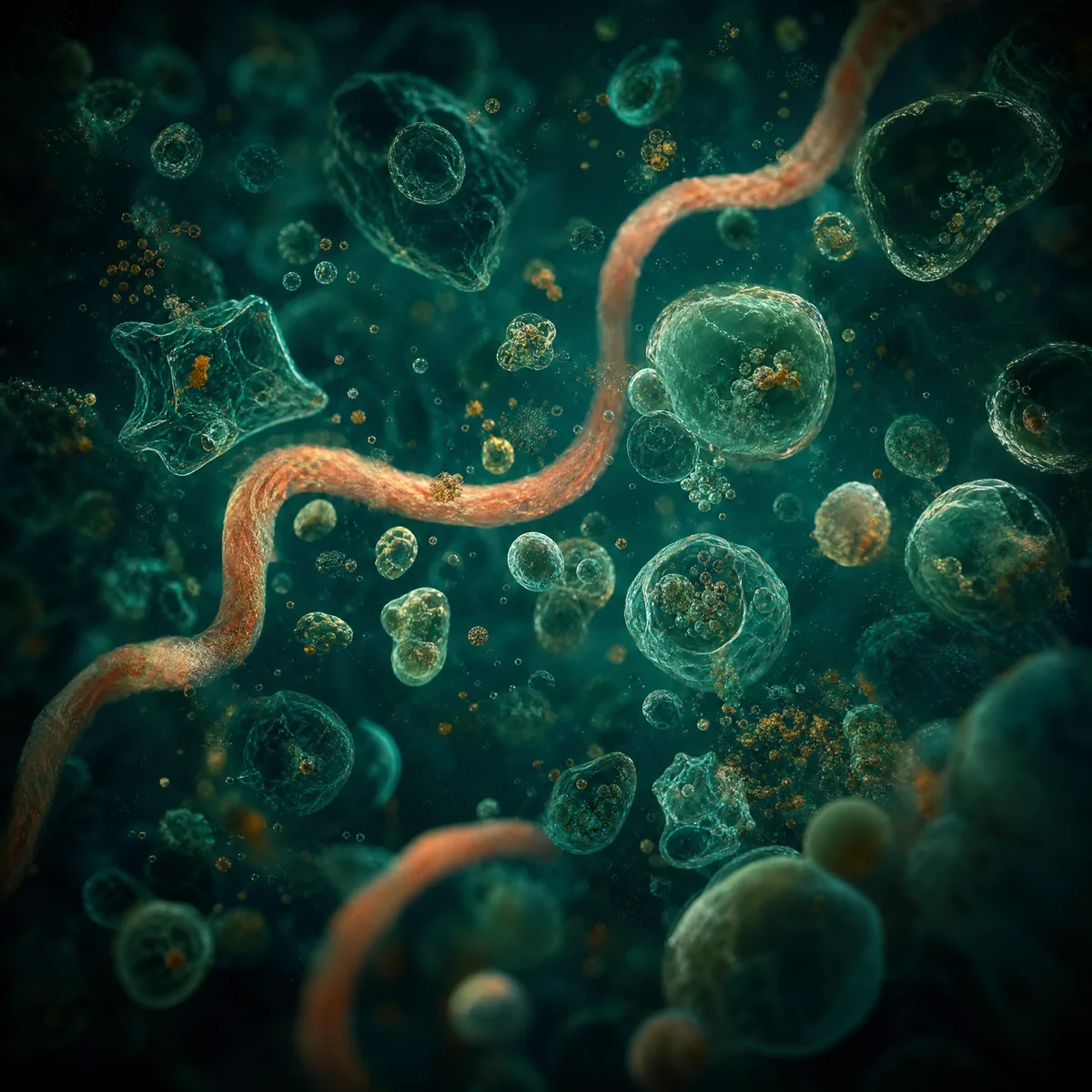 Visualización editorial de la microbiota intestinal